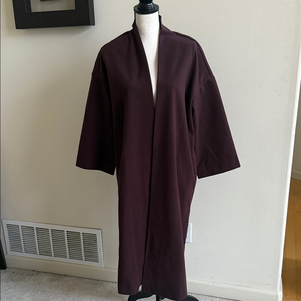 Elegant Women's Burgundy Oversized Coat